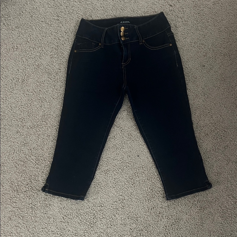 Dark blue Denim Women's Capri